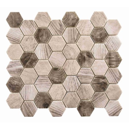 ANDOVA TILES SAMPLE Terrain 2 x 2 Glass Honeycomb Mosaic Wall  Floor Tile SAM-ANDTER262